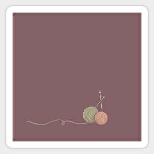 Cozy Autumn Knitting Illustration Sticker